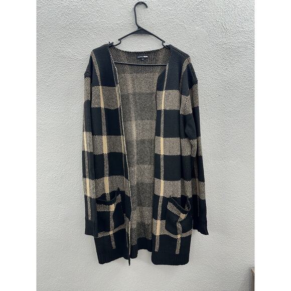 Womens Fashion Nova Cardigan Size Large How You Plaid Me Long Sleeve Open Front - Picture 1 of 12